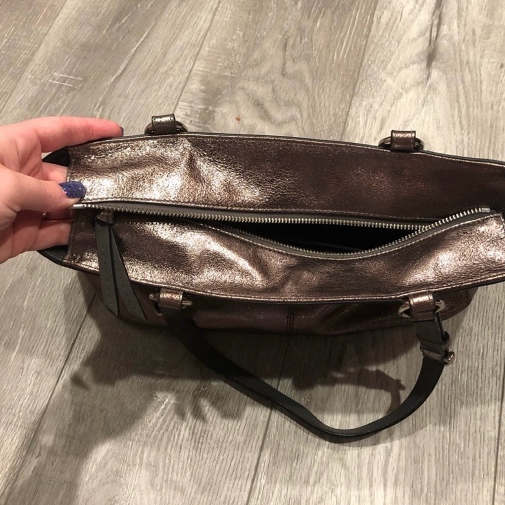 Coach Gallery Metallic Bronze Signature Lurex Tote - Picture 6 of 14